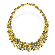 Todd Reed necklace with Cabochon™ diamonds (~37.0ct), white brilliant cut diamonds (~9.08ct), 18k yellow gold and sterling silver with patina.